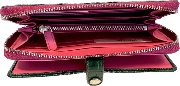 PANTOLINA KROKOPRÄGUNG GLÄNZEND GRÜN Ellabee Ledergeldbörse